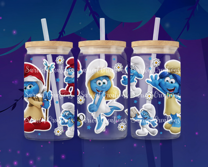 Smurfs Glass Can