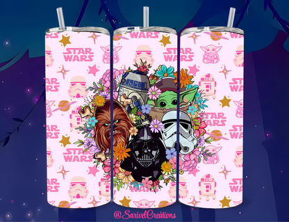 StarWarriors In Pink 20oz Skinny Tumblers