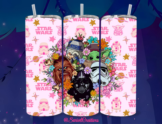 StarWarriors In Pink 20oz Skinny Tumblers