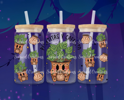 Plantitas & Cafecito Glass Can