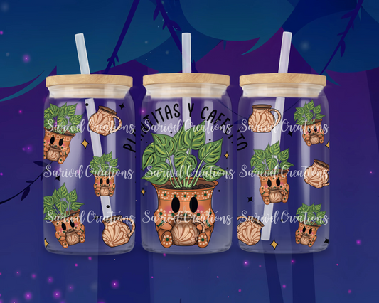 Plantitas & Cafecito Glass Can