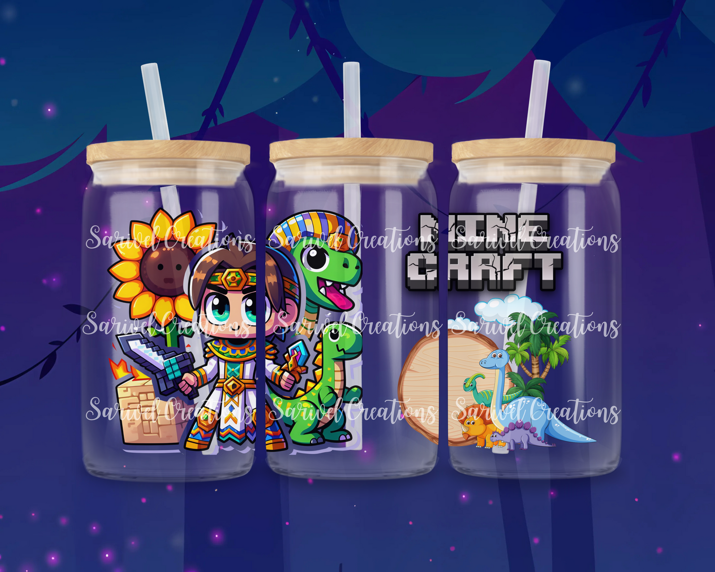 MineCrafter & Dino Glass Can