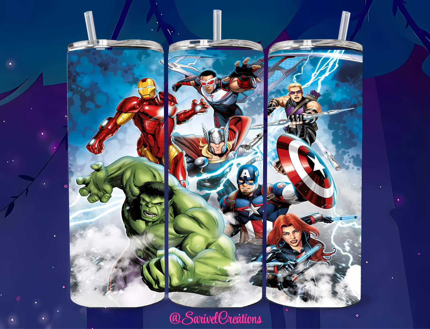 Marvelous Characters 20oz Skinny Tumblers