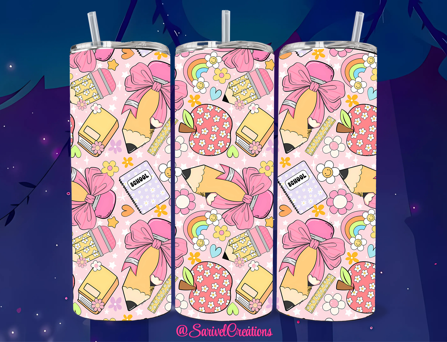 SL Girly Scholar 20oz Skinny Tumblers