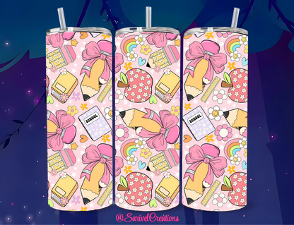 SL Girly Scholar 20oz Skinny Tumblers