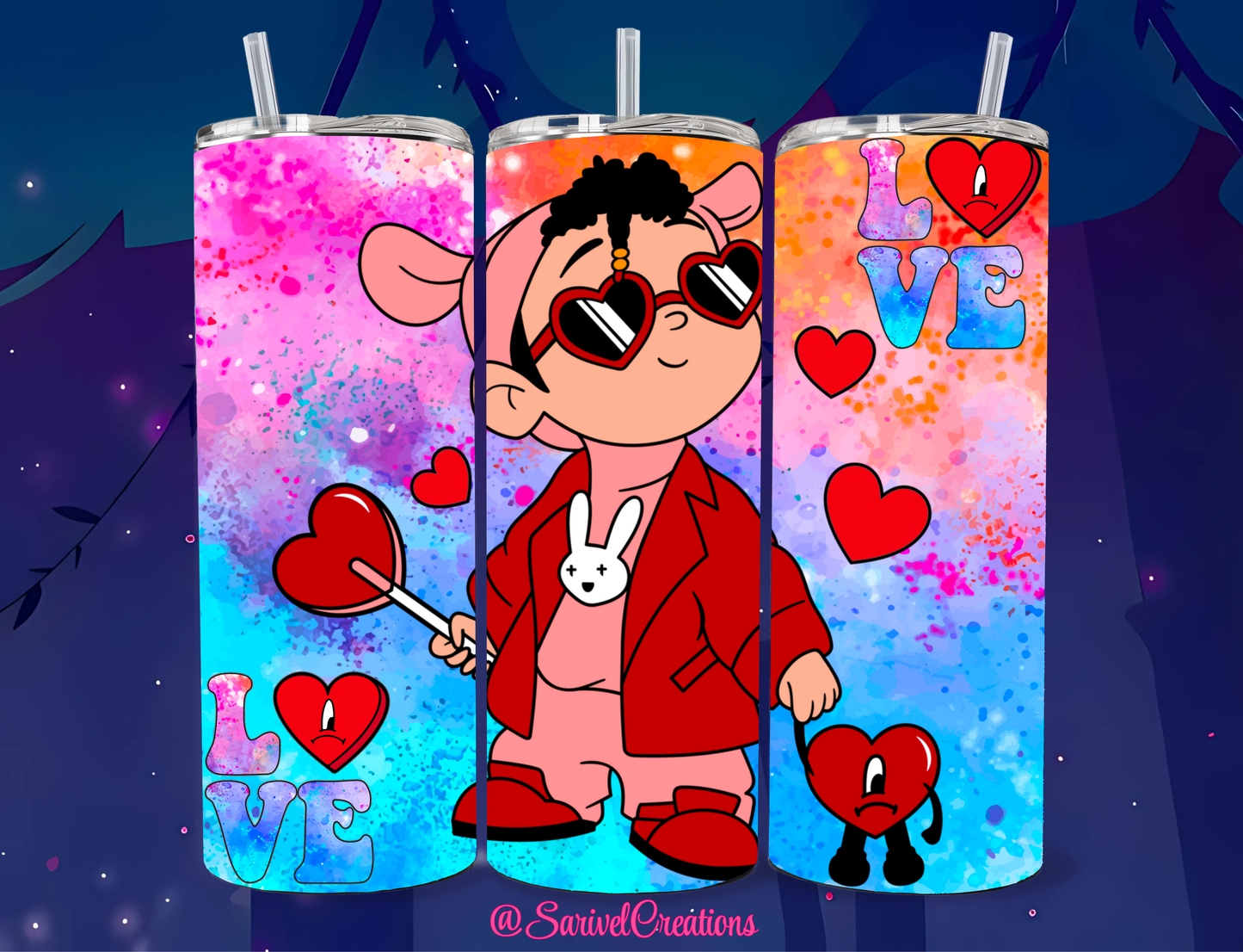 PR Bunny In Love 20oz Skinny Tumblers