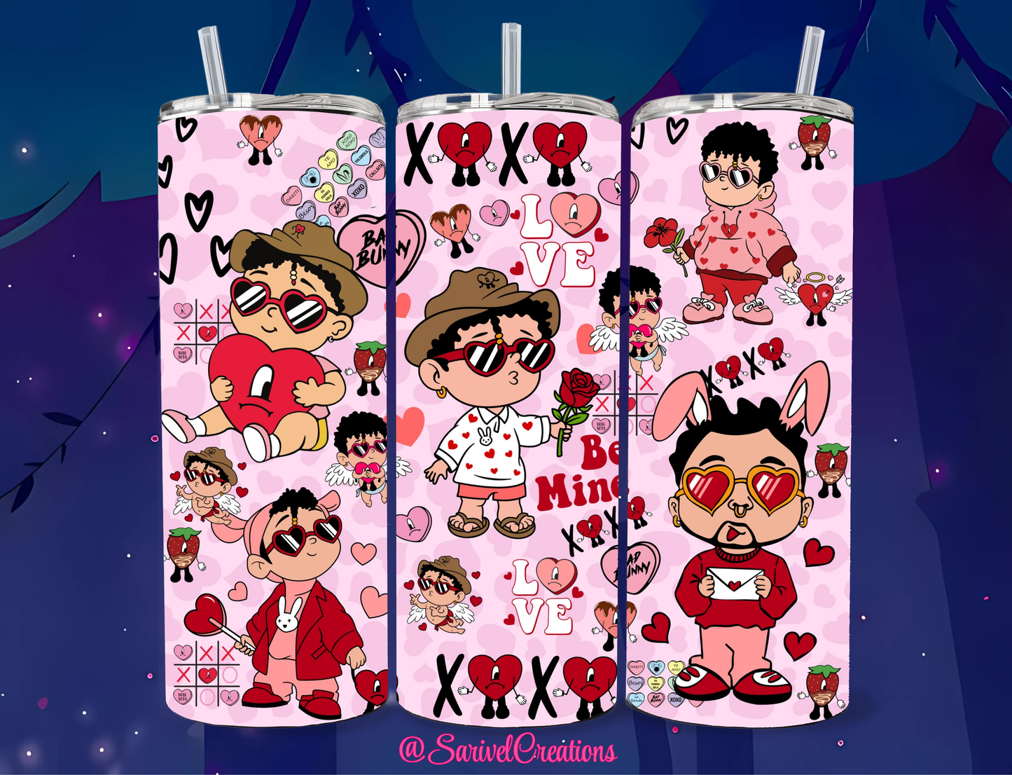 PR Bunny Valentine 20oz Skinny Tumblers
