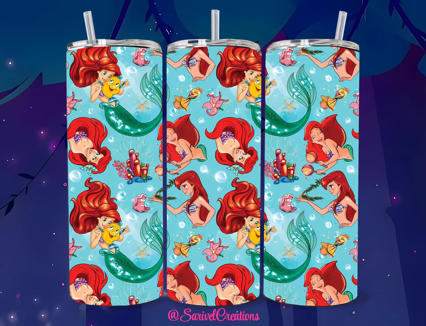 SL Mermaid in Sea 20oz Skinny Tumblers