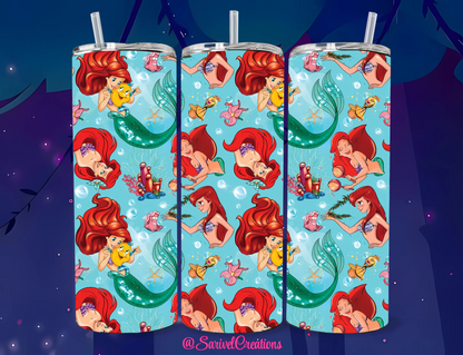 SL Mermaid in Sea 20oz Skinny Tumblers