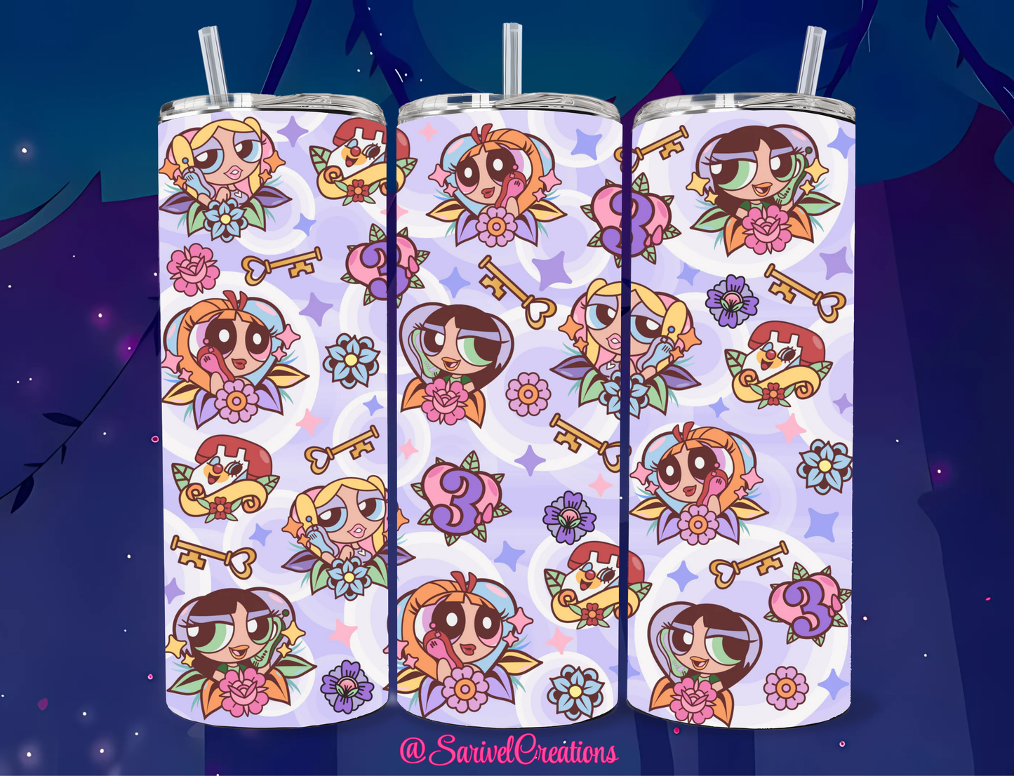 SL Fancy Puffs 20oz Skinny Tumblers
