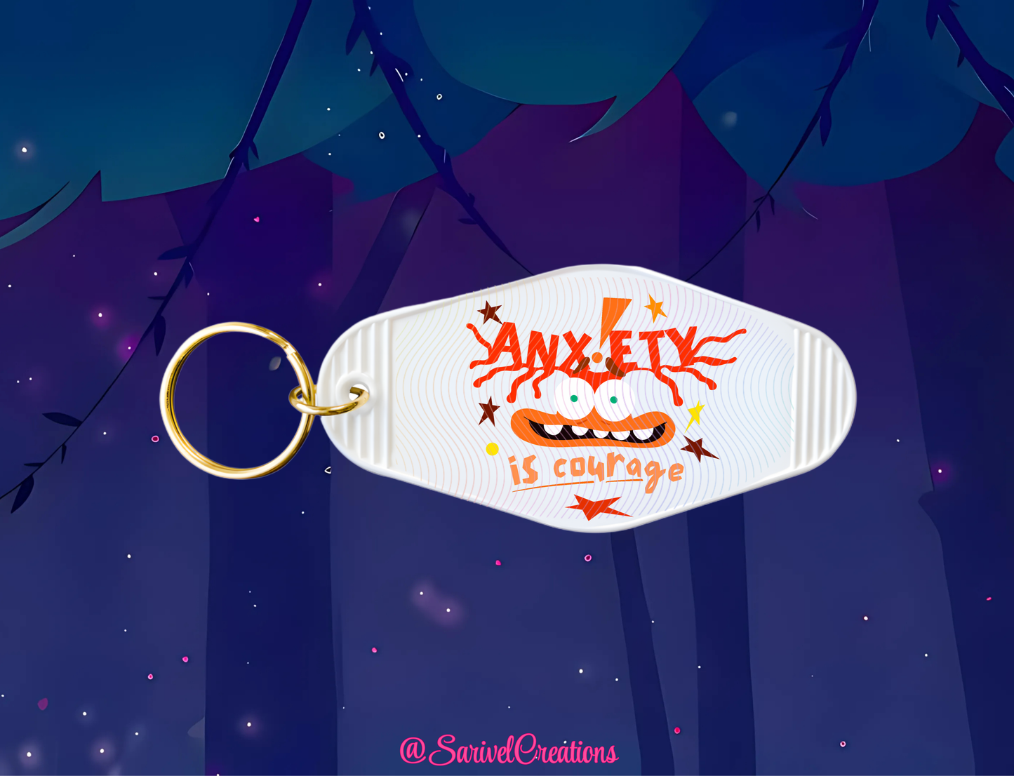 Anxiety is Courage Keychain