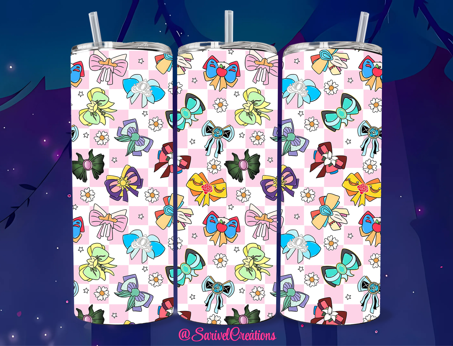 SL Princess Bows 20oz Skinny Tumblers