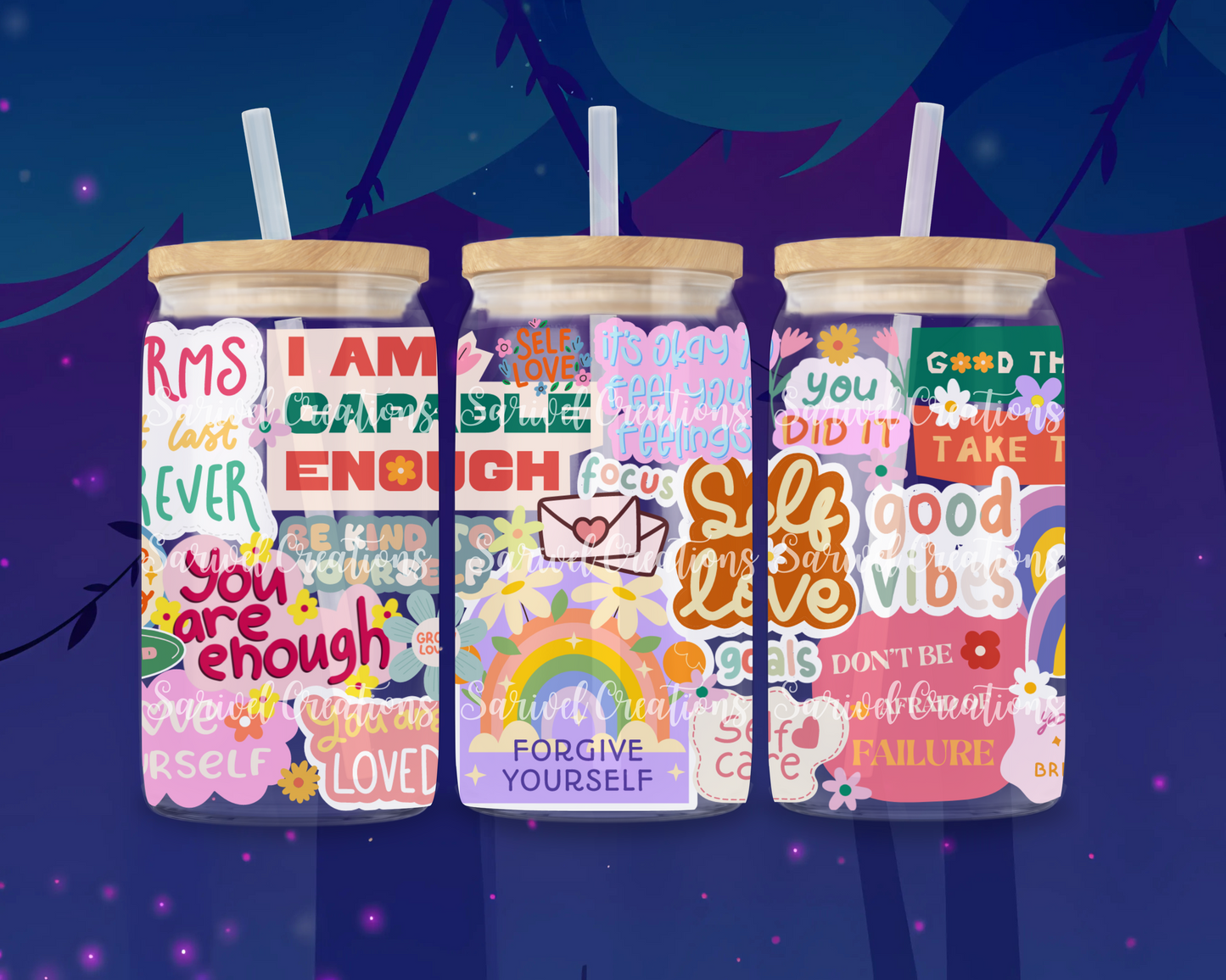 Self-Love Quotes Glass Can