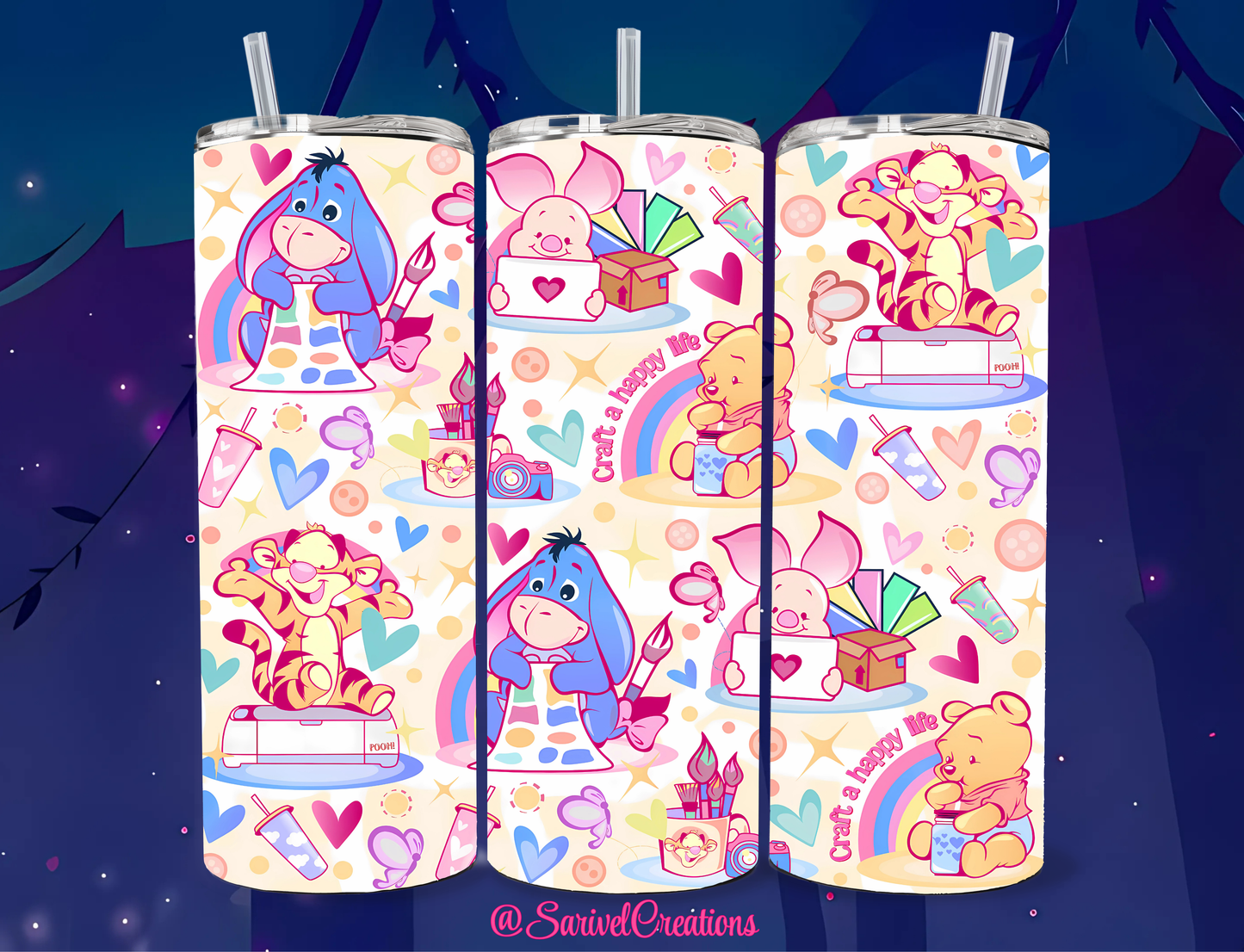 Crafty Pooh & Friends 20oz Skinny Tumblers