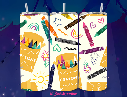 SL Scholar Crayons 20oz Skinny Tumblers