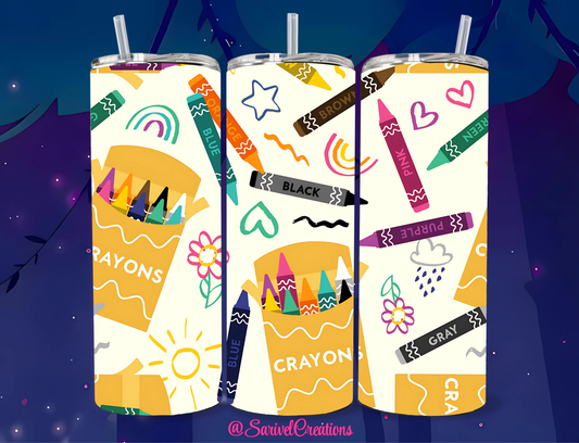SL Scholar Crayons 20oz Skinny Tumblers