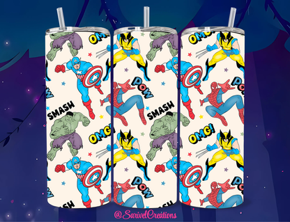 SL Comic Heroes 20oz Skinny Tumblers