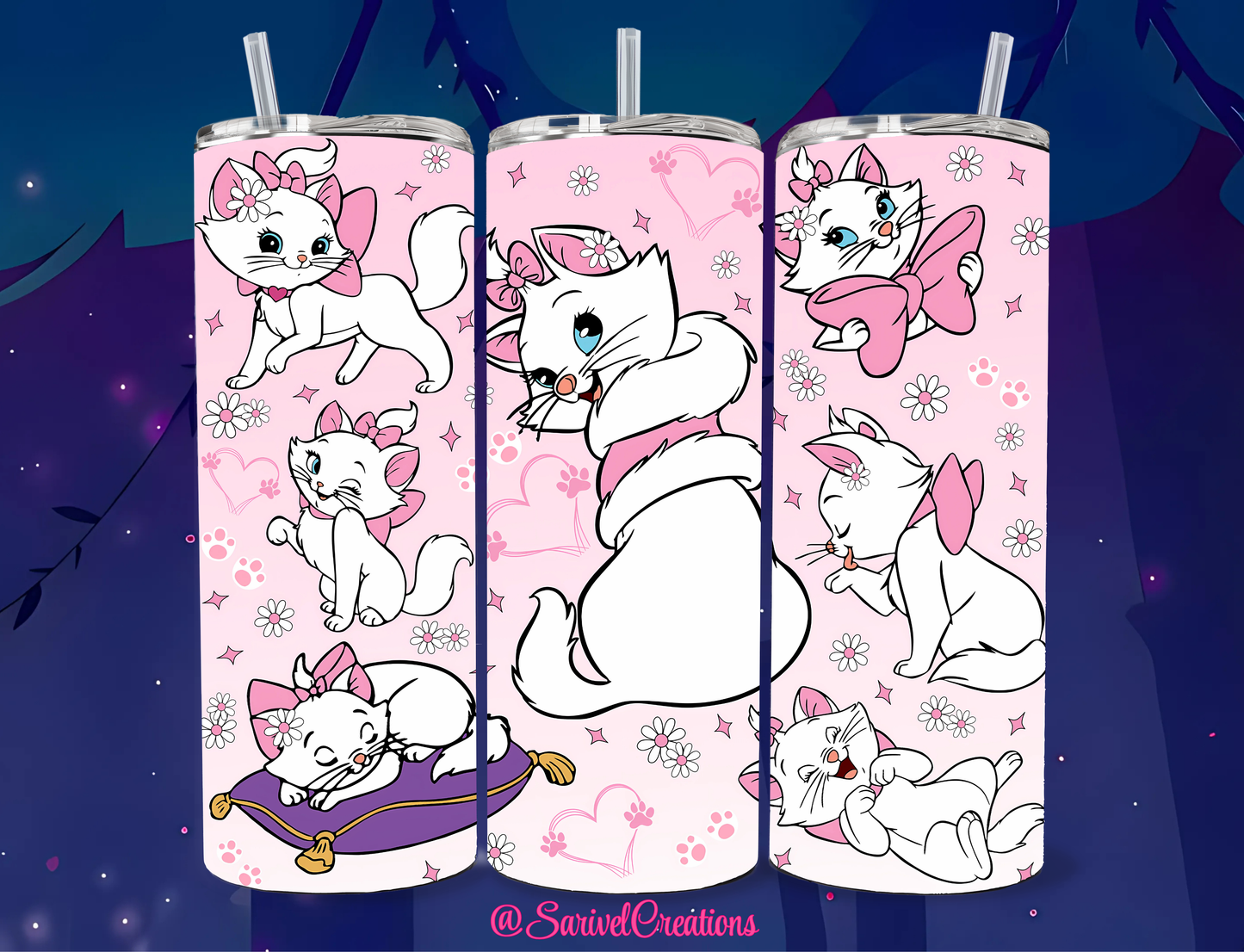 Lady Kitty 20oz Skinny Tumblers