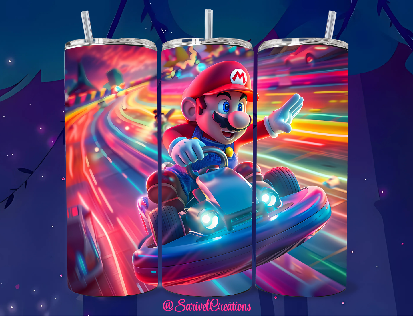 Mario Cars 20oz Skinny Tumblers