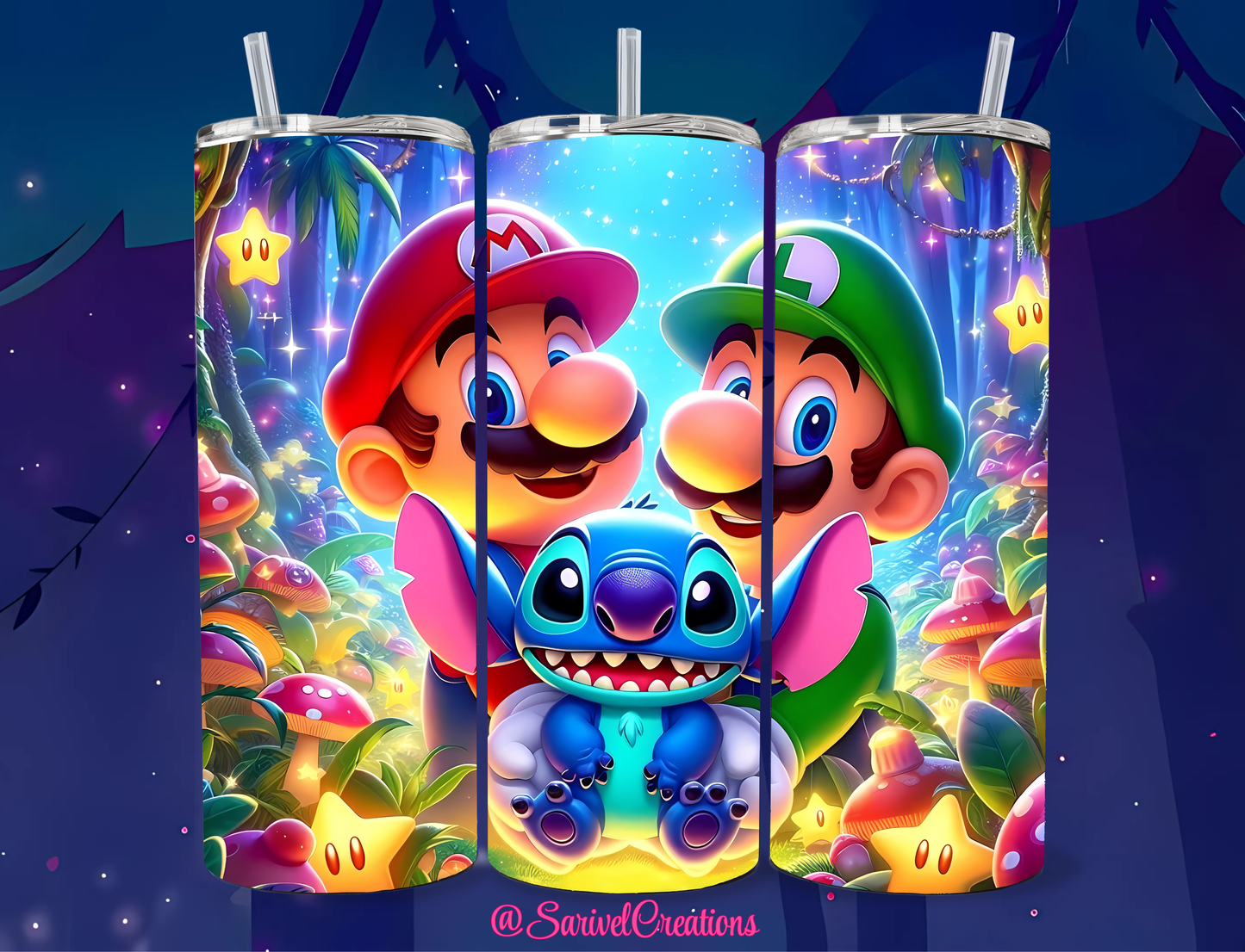 Mario & Friends 20oz Skinny Tumblers
