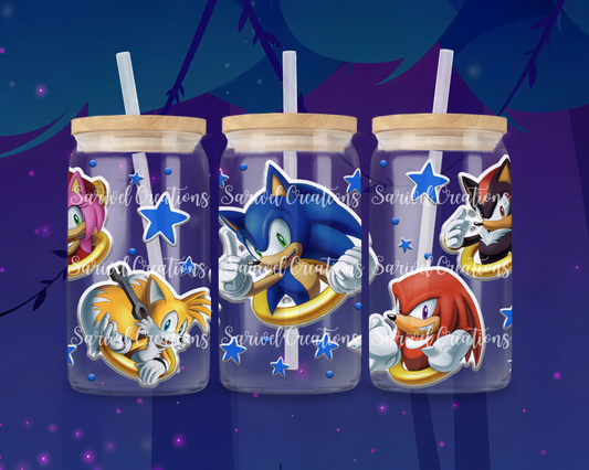Golden Coins Characters Glass Can