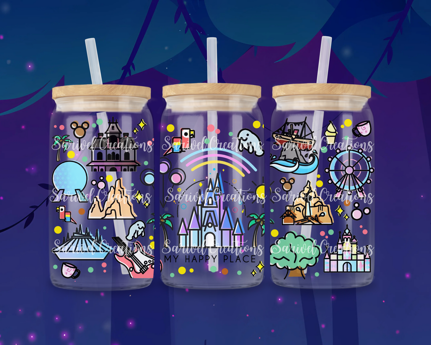My Happy Place Glass Can