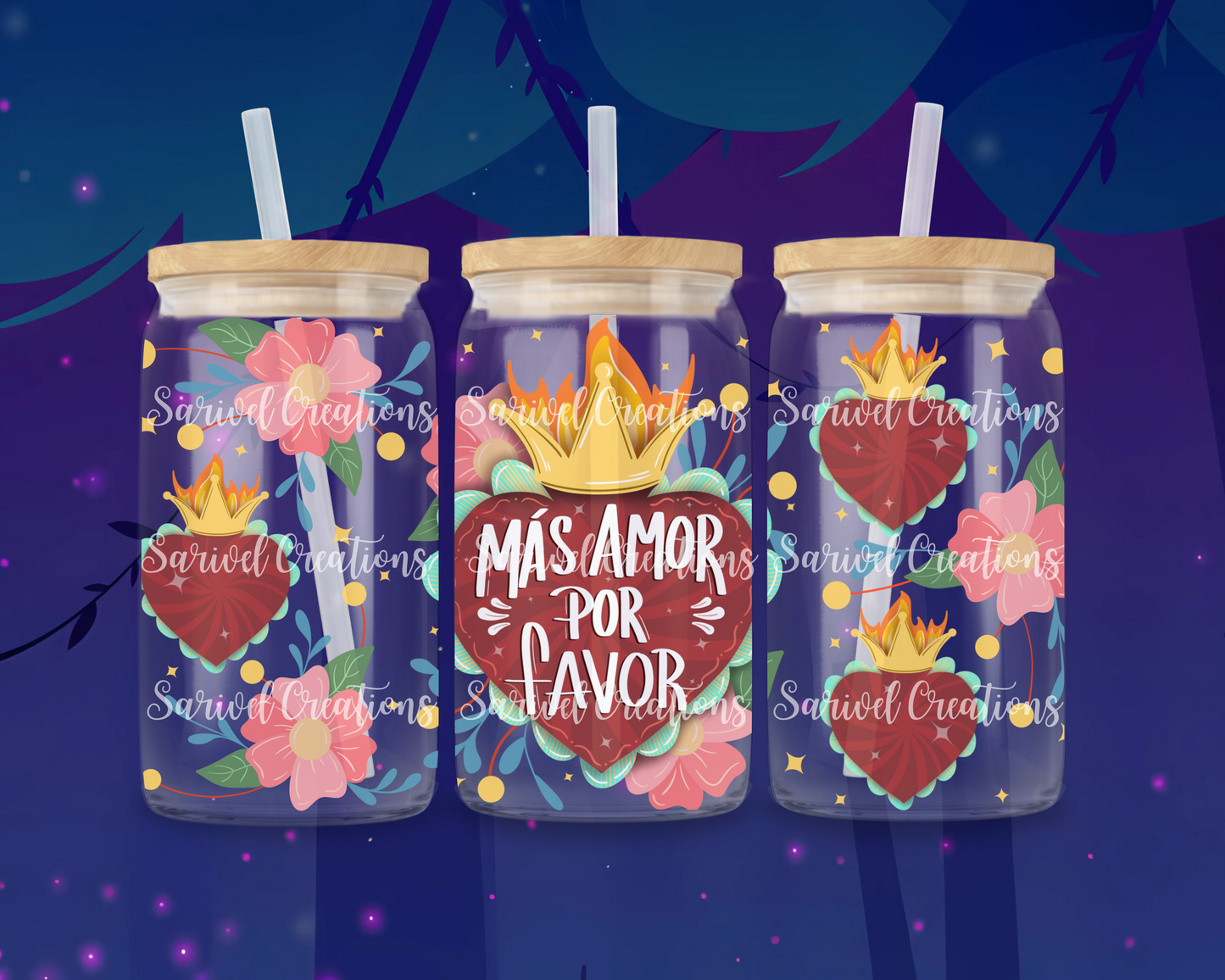 Más Amor Por Favor Glass Can