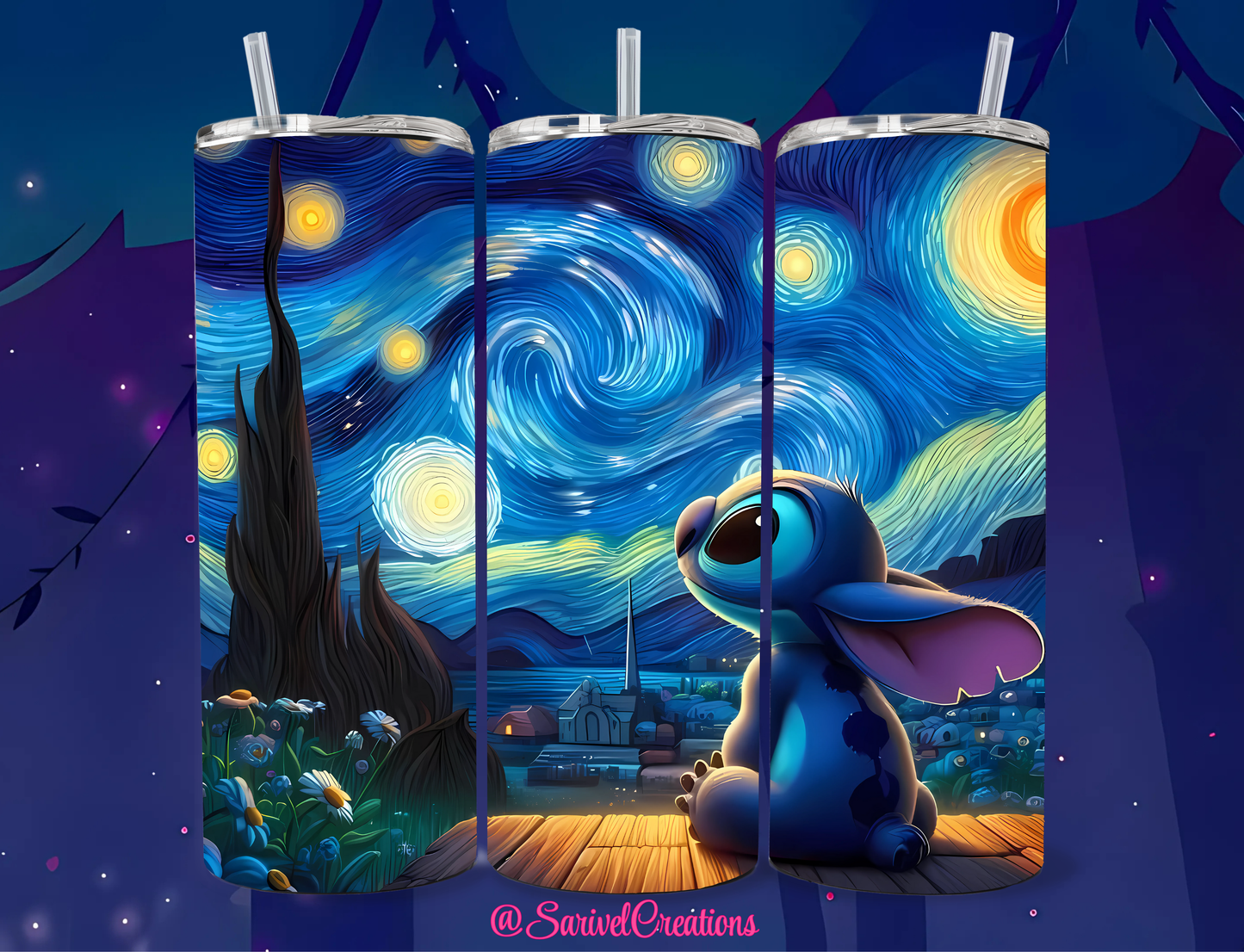 Alien Van Gogh 20oz Skinny Tumblers