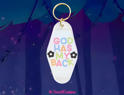 God Has My Back Keychain