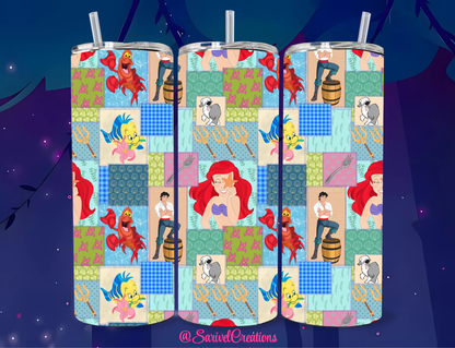 SL Mermaid Collage 20oz Skinny Tumblers