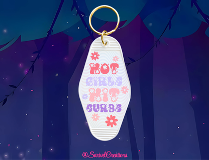 Hot Girls Hit Curbs Keychain