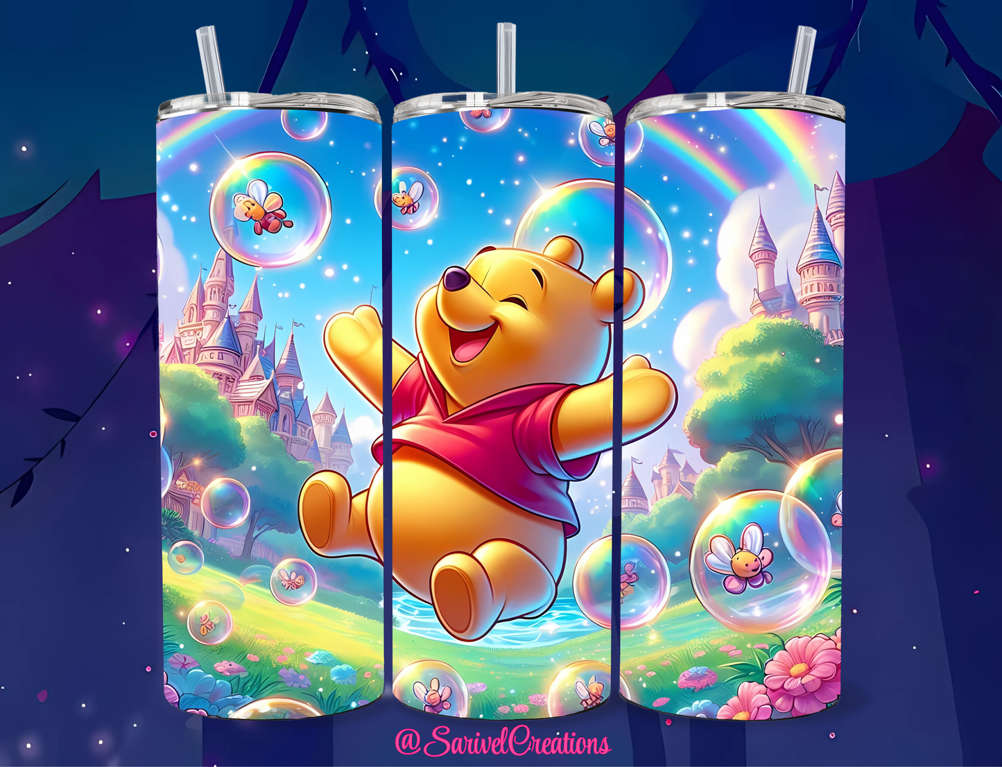 Happy Pooh 20oz Skinny Tumblers