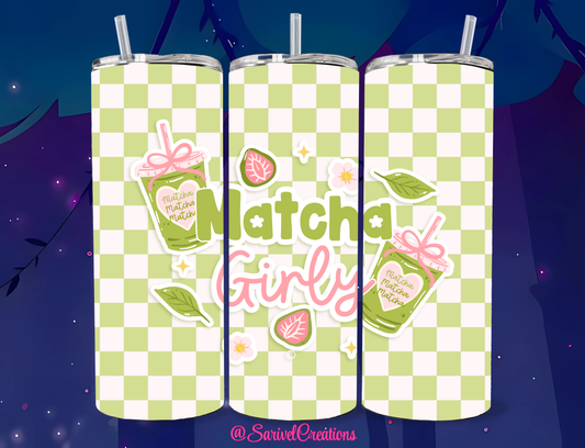 Matcha Girly 20oz Skinny Tumbler