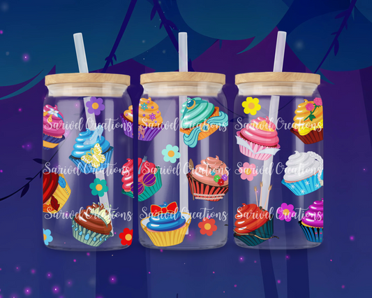 Royal Cupcakes Glass Can