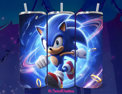 Blue Hedgehog 20oz Skinny Tumblers
