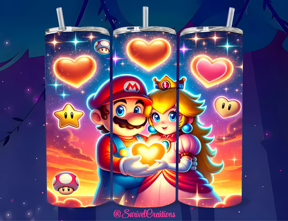 Mario & Princess 20oz Skinny Tumblers
