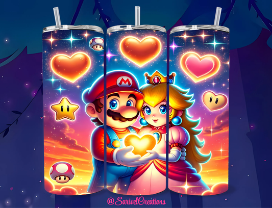 Mario & Princess 20oz Skinny Tumblers
