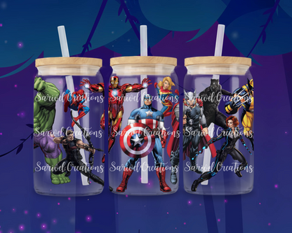 Super Heroes Glass Can