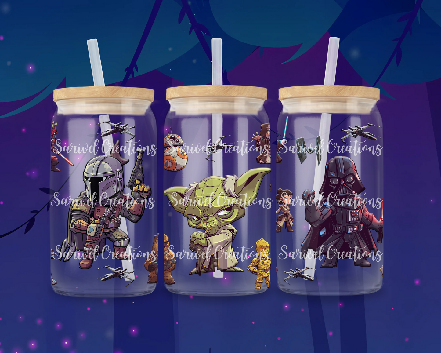 Starry Warriors Glass Can