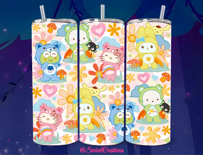 Beary Loving Kitties 20oz Skinny Tumblers