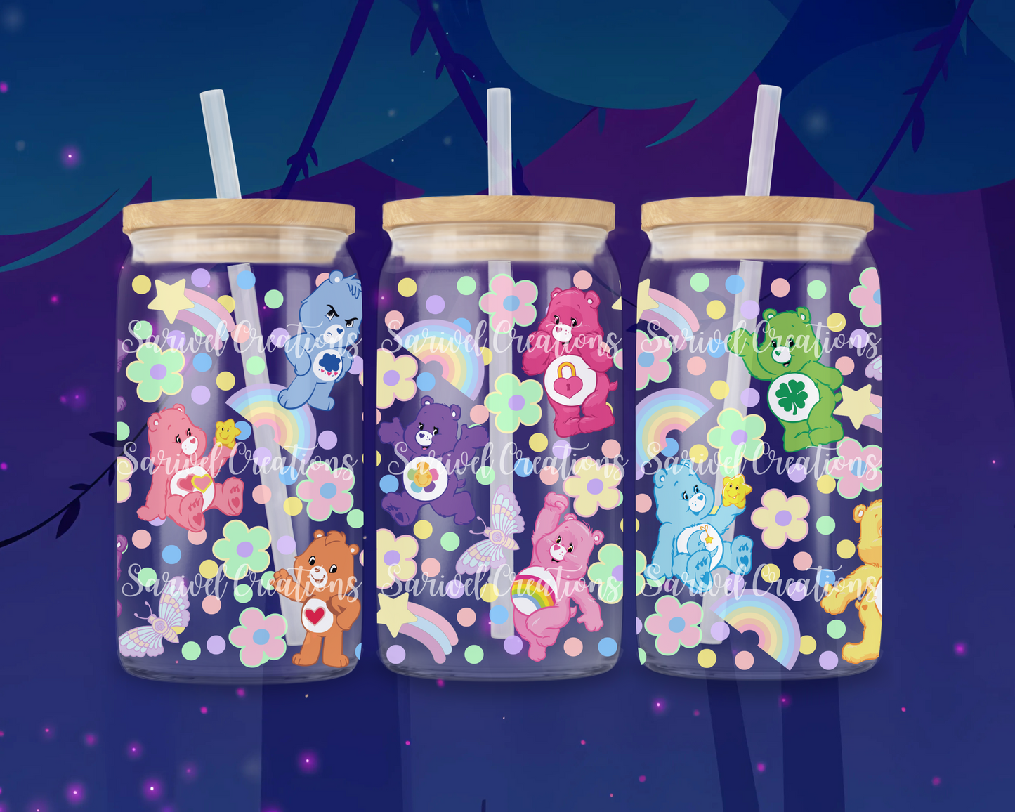 Sweet Teddy Glass Can