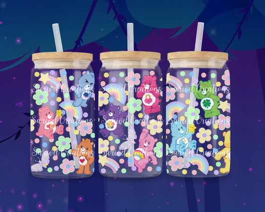 Sweet Teddy Glass Can