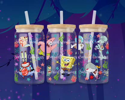 Sponge & Friends Glass Can