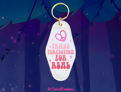 Trade Perfection For Real Keychain