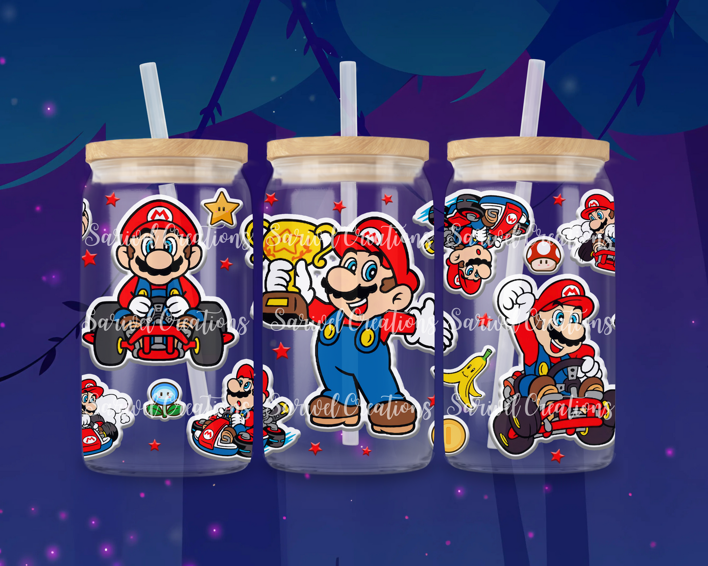 Mario Cars Glass Can