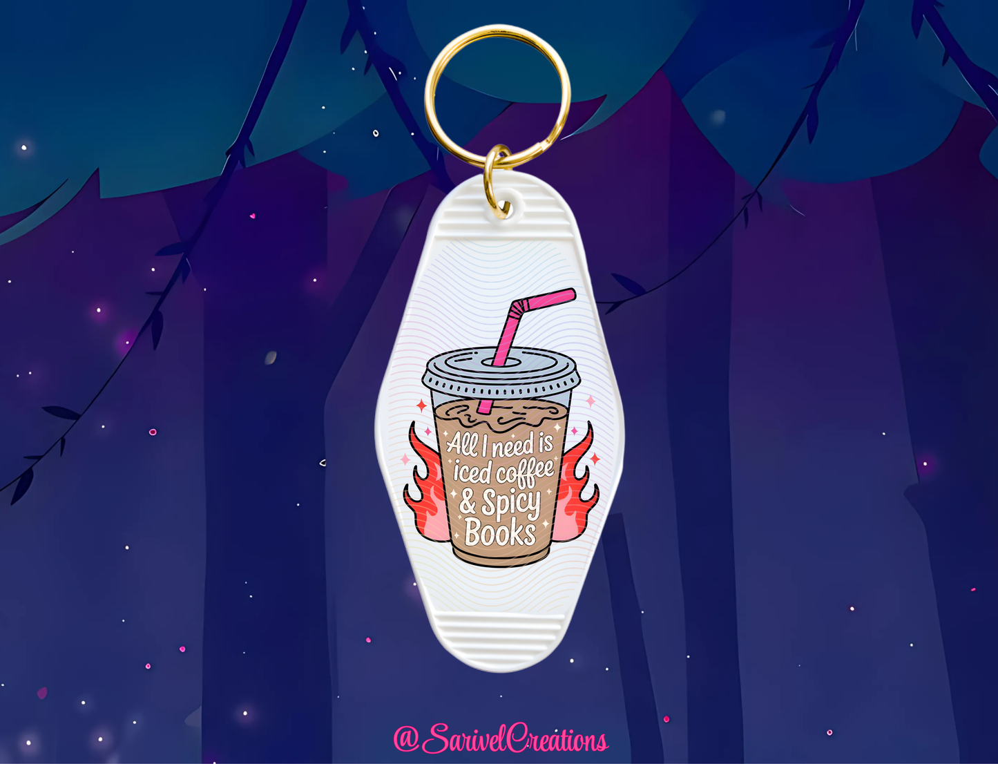 Need: Ice Coffee & Spicy Books Keychain
