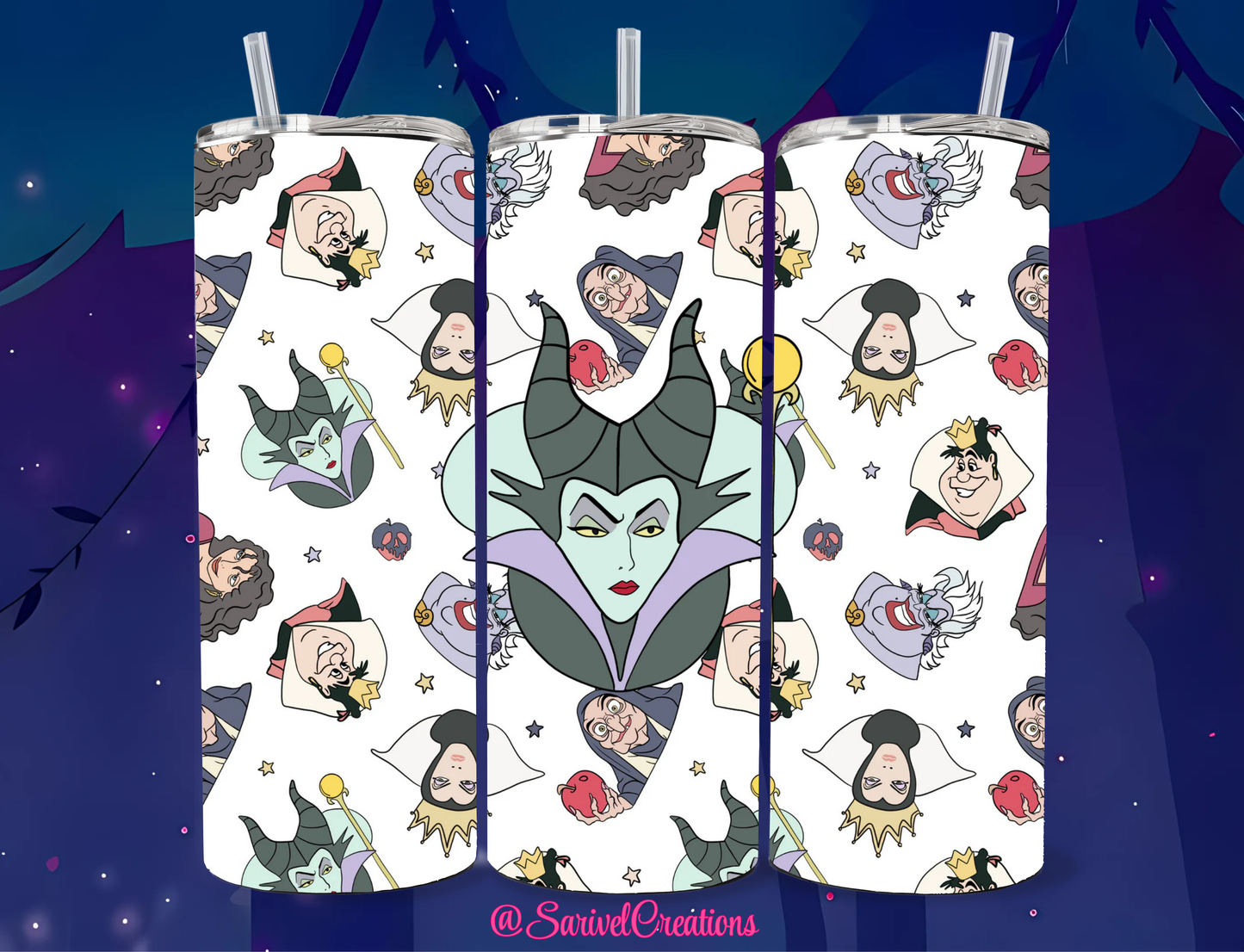 Villains Faces 20oz Skinny Tumblers