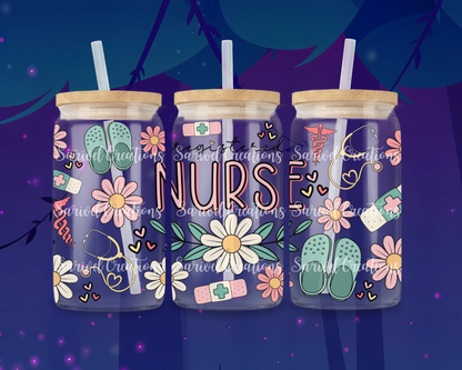 RN Scrubs Glass Can