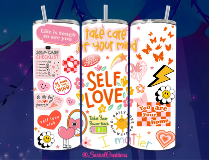 Self-Love Reminders 20oz Skinny Tumblers