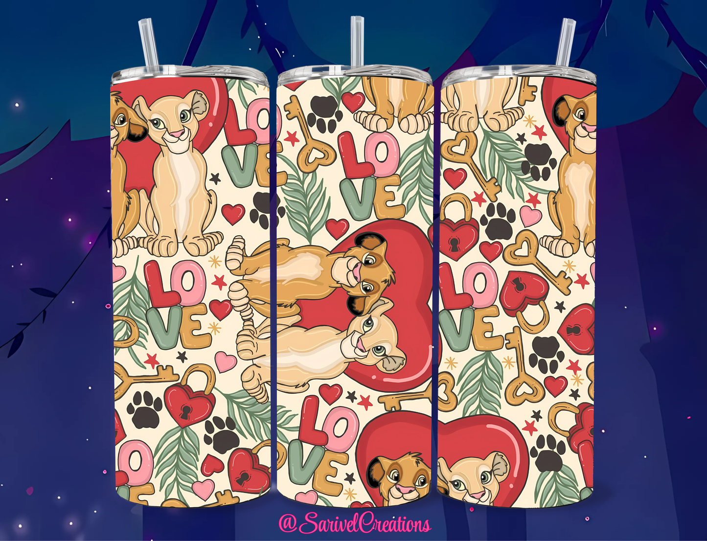 SL Lions In Love 20oz Skinny Tumblers